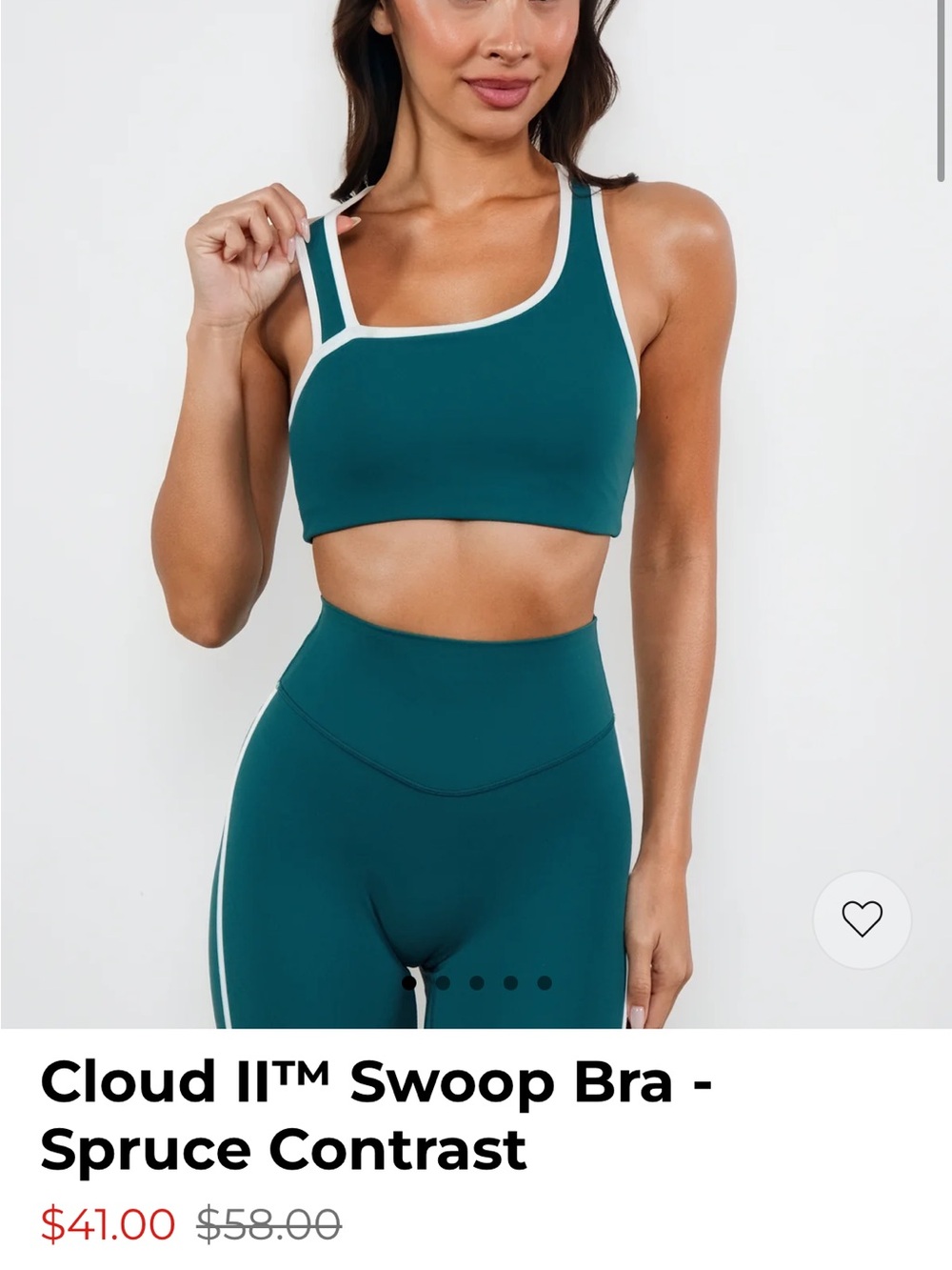 ISO!!!! Cloud II™ Swoop Bra - Spruce with White Trim